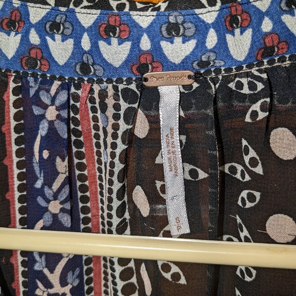 Free People Moonlight Mile Tie Back Sheer Button Down S Small Boho Anthropologie - Picture 4 of 12